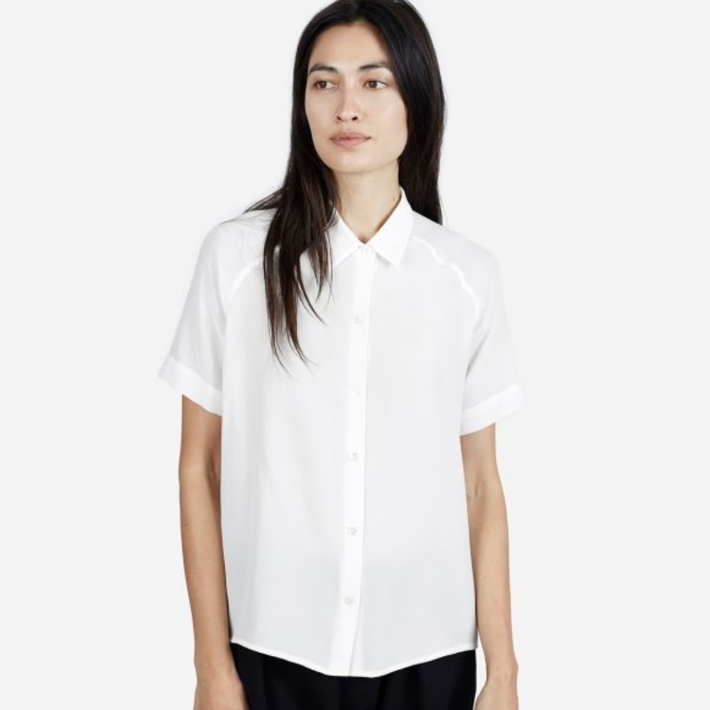 Ivory Everlane Silk Blouse